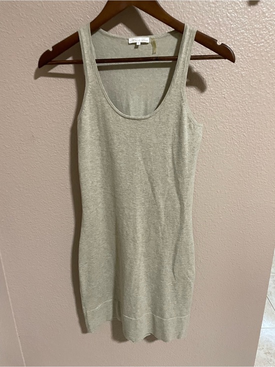 Minnie Rose Dresses & Skirts - Minnie Rose Beige Scoop Neck Knit Tank Dress